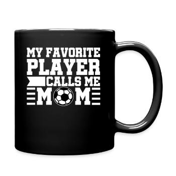 Fußball Mama Fußballmama Geschenk - Tasse einfarbig - Schwarz - Rechts