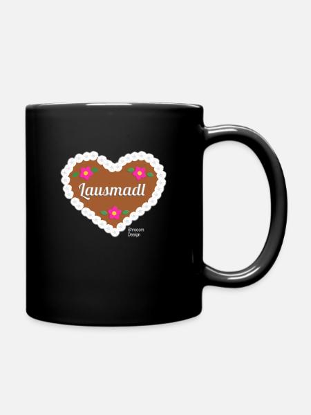 Lausmadl Lebkuchenherz Geschenkidee - Tasse einfarbig - Schwarz