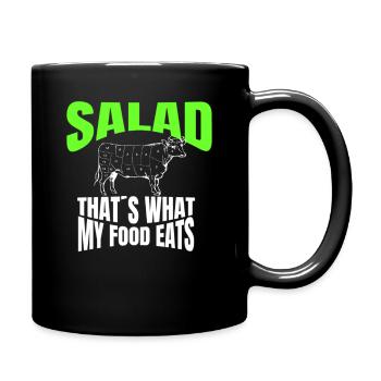 NOT Vegan - Anti Vegan Shirt for Meat and BBQ - Full Colour Mug - black - Right