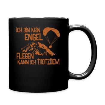 Engel fliegen Gleitschirm - Tasse einfarbig - Schwarz - Rechts