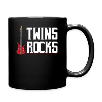 Zwillinge - Tasse einfarbig - Schwarz - Rechts