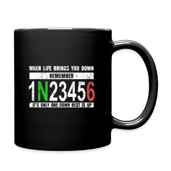 Motorrad Fahrer Zweirad Motor Geschenk - Tasse einfarbig - Schwarz - Rechts