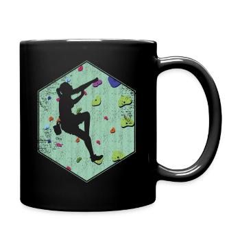 Wandklettern Klettern Indoor Action Geschenk - Tasse einfarbig - Schwarz - Rechts
