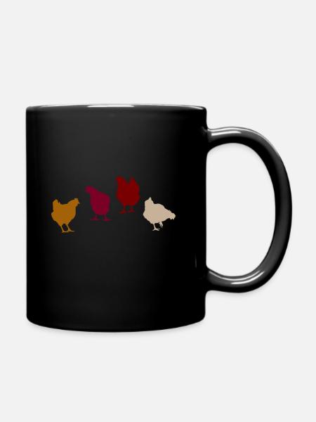 Hühner Hühnerstall - Tasse einfarbig - Schwarz