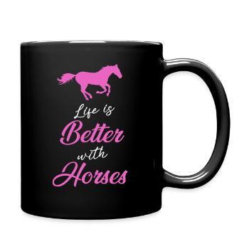 Cheval cheval d'équitation | conception - Mug uni - noir - Droite