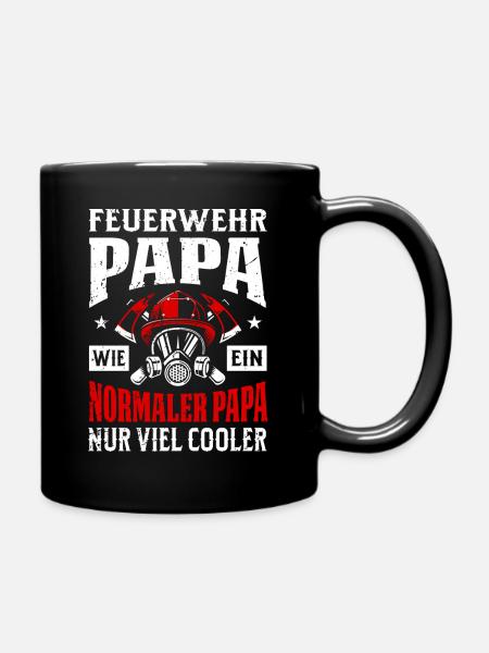 Freiwillige Feuerwehr Feuerwehrmann · Papa - Tasse einfarbig - Schwarz