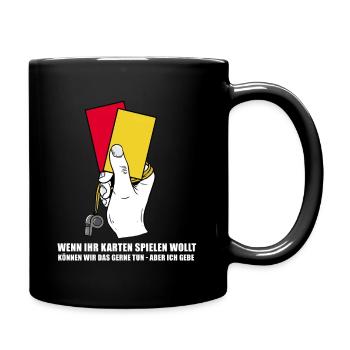 Funny football referee / referee gift - Full Colour Mug - black - Right