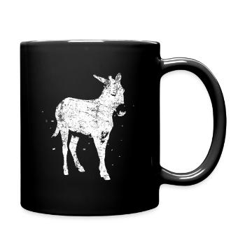 Esel Bauernhof - Tasse einfarbig - Schwarz - Rechts