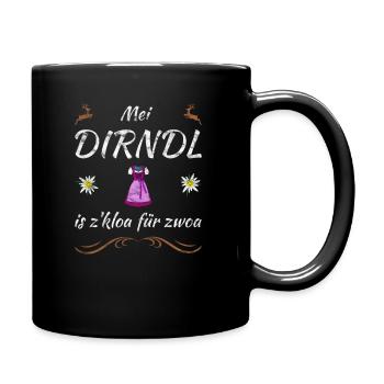 Schwanger Tracht Mein Dirndl ist zu klein für zwei - Tasse einfarbig - Schwarz - Rechts