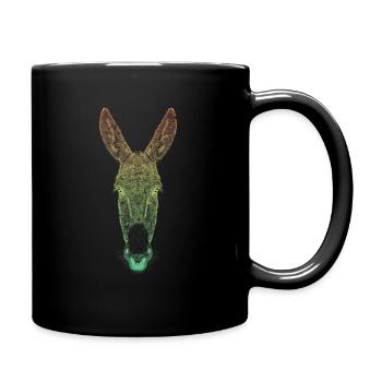 Esel - Tasse einfarbig - Schwarz - Rechts
