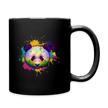 Panda Asien - Tasse einfarbig - Schwarz - Rechts