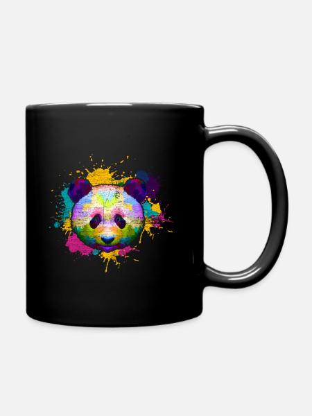 Panda Asien - Tasse einfarbig - Schwarz