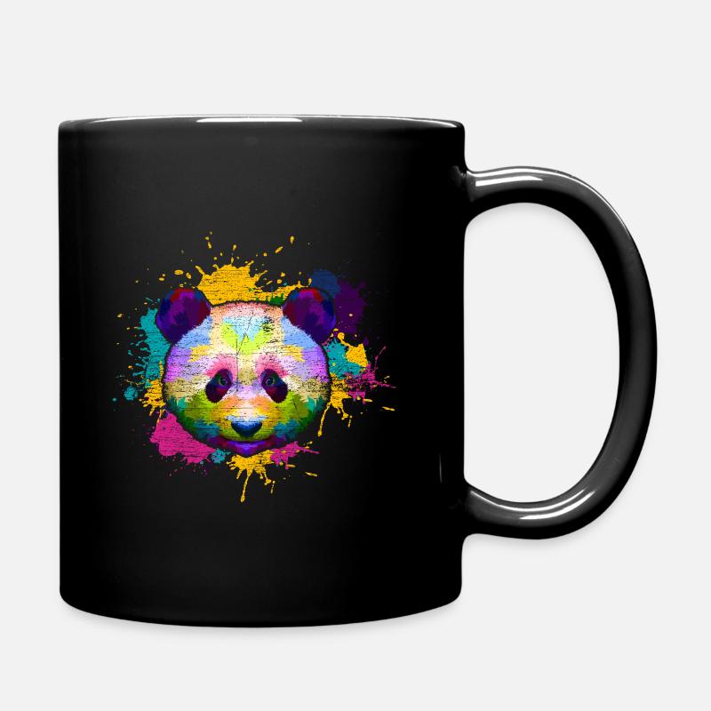 Panda Asien - Tasse einfarbig - Schwarz