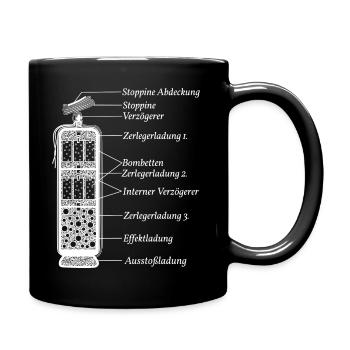 Pyrotechnik Feuerwerk Funktion Pyro - Tasse einfarbig - Schwarz - Rechts