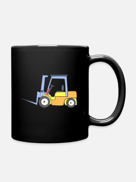 Gabelstapler Baumaschine - Tasse einfarbig - Schwarz