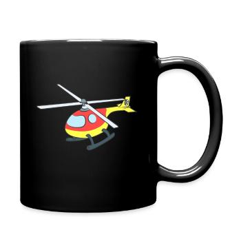 Helicopter - Full Colour Mug - black - Right