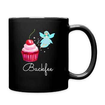 Backfee Backen Bäcker Kuchen Cupcake Fee Törtchen - Tasse einfarbig - Schwarz - Rechts