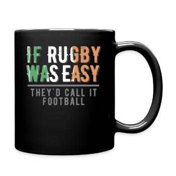 Funny Rugby print | Irish | Football - Full Colour Mug - black - Right