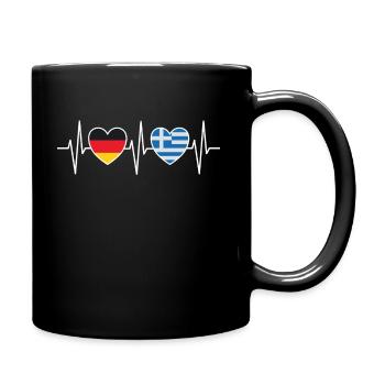 Herzschlag Allemagne Grèce Geschenk 0753 - Mug uni - noir - Droite