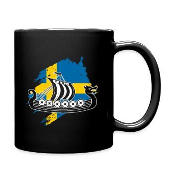 Schweden Wikinger - Tasse einfarbig - Schwarz - Rechts