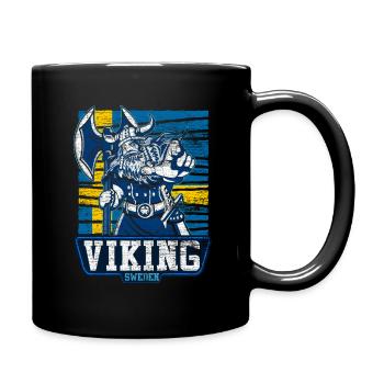 Schweden Wikinger - Tasse einfarbig - Schwarz - Rechts