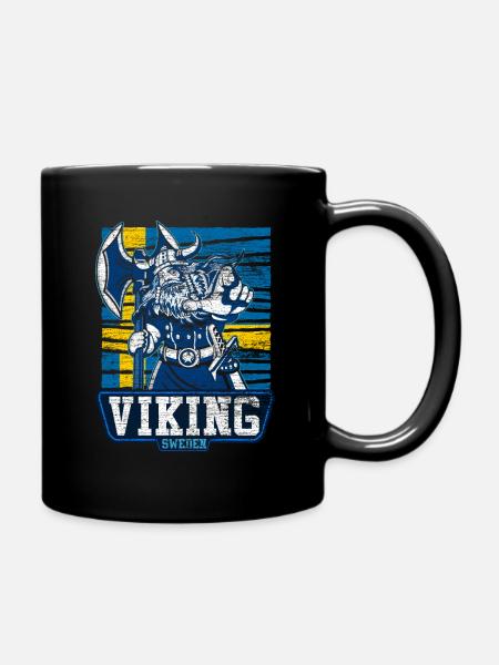 Sweden Vikings - Full Colour Mug - black