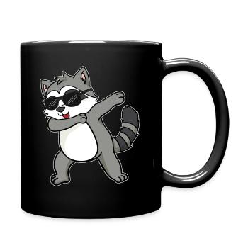 Raccoon Raccoon Dabbing Dance Dancing Gift - Full Colour Mug - black - Right