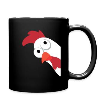 Huhn Hühner Hühnerstall Ei Bunt Henne Hahn - Tasse einfarbig - Schwarz - Rechts