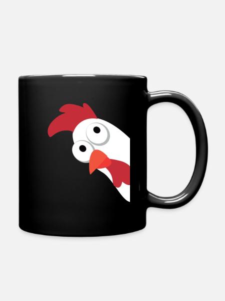 Huhn Hühner Hühnerstall Ei Bunt Henne Hahn - Tasse einfarbig - Schwarz