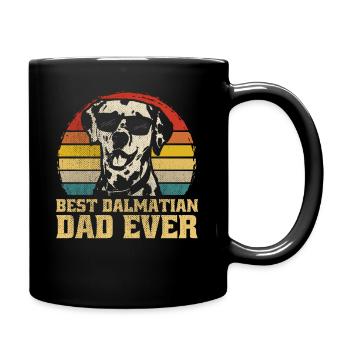 Best Dalmatiner Hund Dad Ever Vater Papa Retro - Tasse einfarbig - Schwarz - Rechts