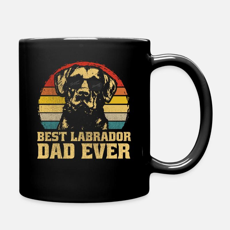 Best Labrador Hund Hunde Dad Ever Vater Papa Retro - Tasse einfarbig - Schwarz