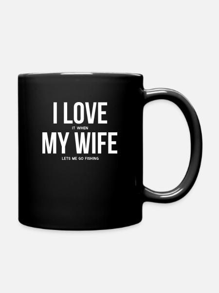 Angler Ehemann - Tasse einfarbig - Schwarz
