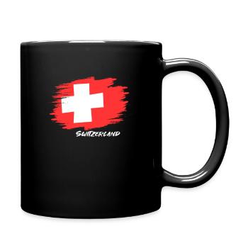 Schweiz - Tasse einfarbig - Schwarz - Rechts