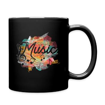 Notenschlüssel Musik - Tasse einfarbig - Schwarz - Rechts