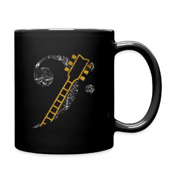 Clef bass clef guitar - Full Colour Mug - black - Right