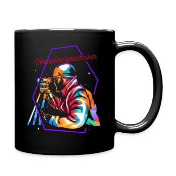 Vermessungstechniker - Tasse einfarbig - Schwarz - Rechts