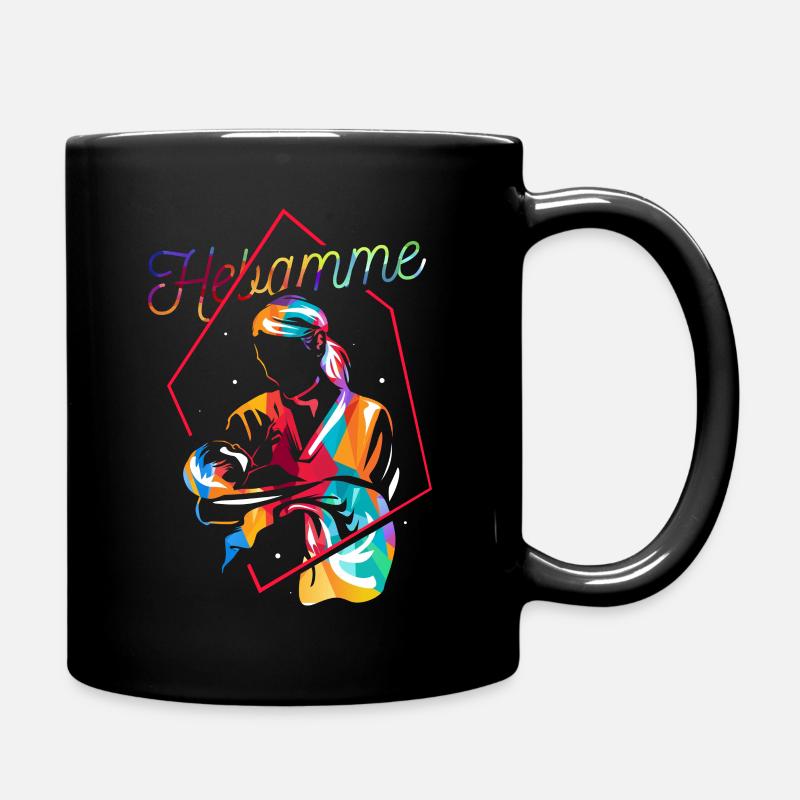 Hebamme Geschenk - Tasse einfarbig - Schwarz