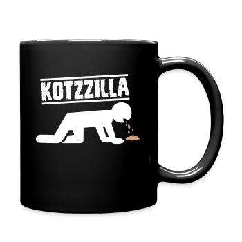 Kotzilla Betrunken Alkohol Bier - Tasse einfarbig - Schwarz - Rechts