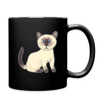 Siamese cat siam cat kittens gift - Full Colour Mug - black - Right