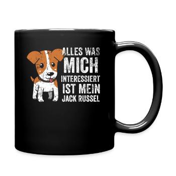 Jack Russel Jagdhund Geschenk - Tasse einfarbig - Schwarz - Rechts