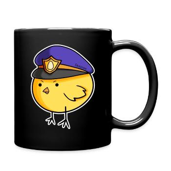 Cadeau de poussin enfants gangster sécurité - Mug uni - noir - Droite