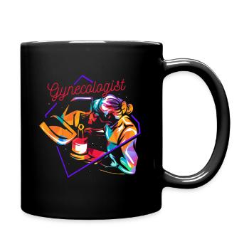 Frau Gynäkologe - Tasse einfarbig - Schwarz - Rechts