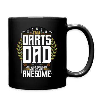 Awesome darts father dart player Father's Day gift - Full Colour Mug - black - Right
