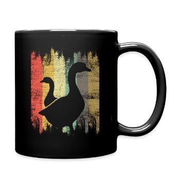 Gans Geschenkidee - Tasse einfarbig - Schwarz - Rechts