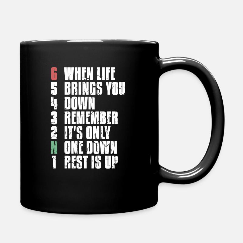 1N23456 Motorrad When Life Brings You Down - Tasse einfarbig - Schwarz