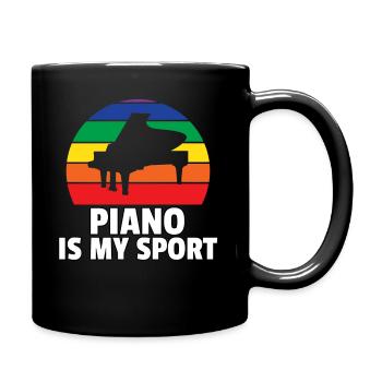Klavier Piano Pianist Musiker Musik Flügel Spieler - Tasse einfarbig - Schwarz - Rechts