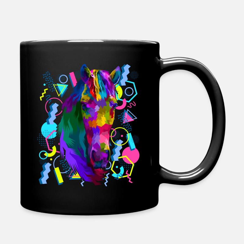 Pferd Lieblingstier - Tasse einfarbig - Schwarz