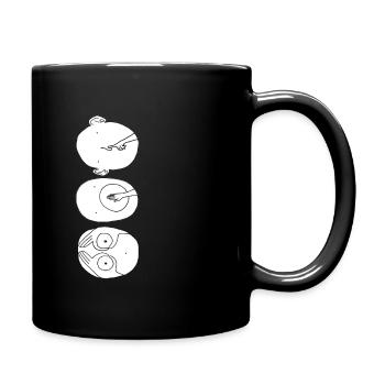 Die drei Köpfe - Tasse einfarbig - Schwarz - Rechts