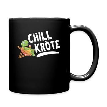 Chill Toad Funny summer holiday turtle - Full Colour Mug - black - Right