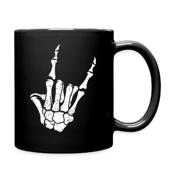 Conception Rock On Horns Skeleton, Rock On, Heavy - Mug uni - noir - Droite